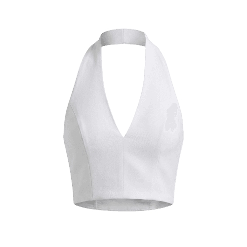 BLUSA FRENTE ÚNICA COM BARBATANAS - BRANCO