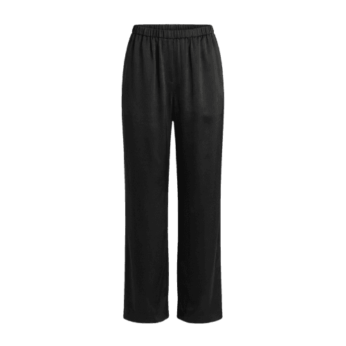 calça reta feminina cós elástico acetinada mindset preta