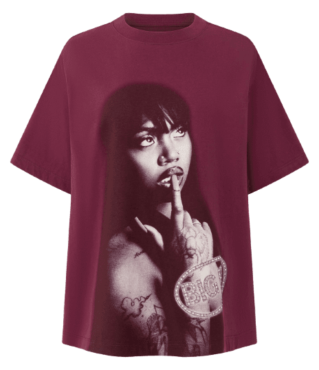 Camiseta Boxy em Algodão com Estampa Duquesa e Lettering nas Costas