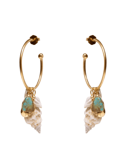 Brinco Feminino Conchas Marés Dourado Dress To