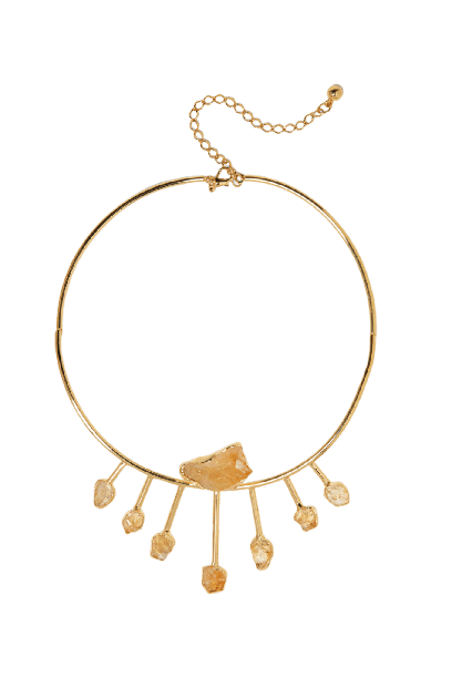 Choker Guardiã Citrino Dourado