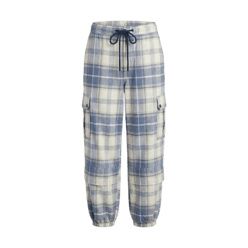 Calça jogger Piet + Pool com bolsos cargo xadrez - Multicor