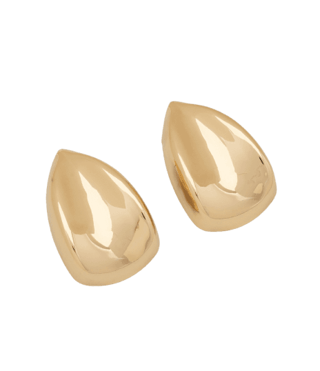 Brinco Médio em Metal Formato Gota Dourado