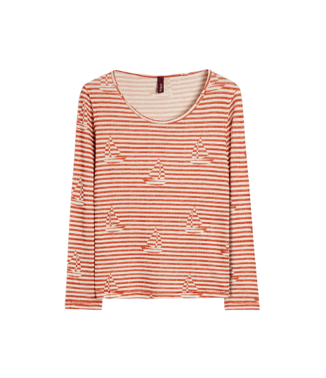 Blusa Mimo Estampa Sailer Stripes Lb Vermelho