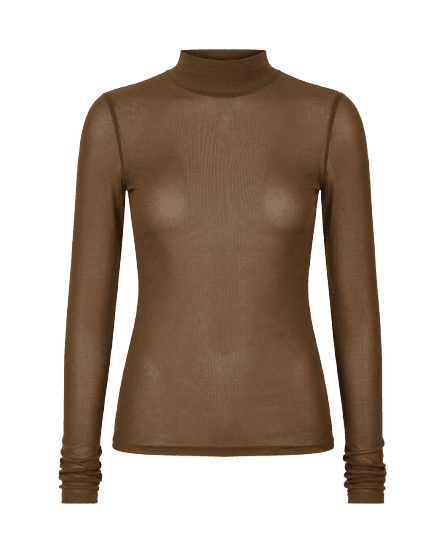 Blusa De Tule Com Gola Alta