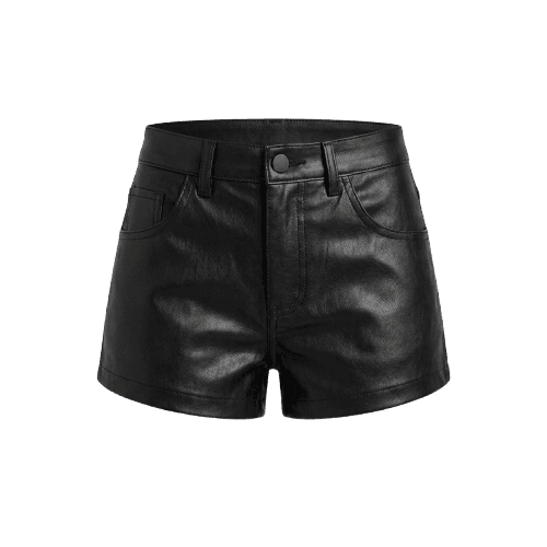 micro short sarja com aspecto de couro