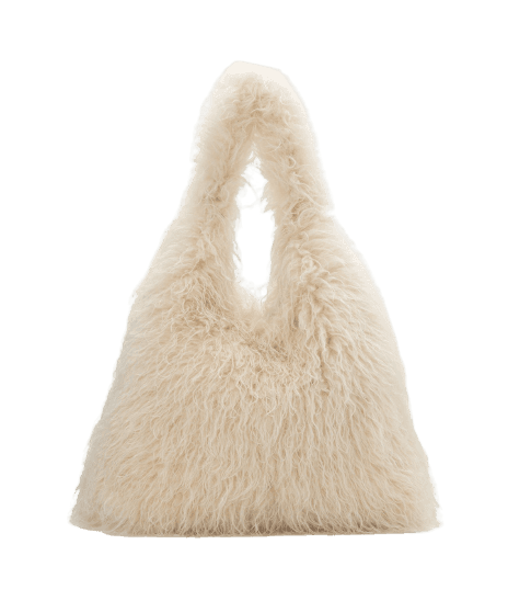 Bolsa Hobo Grande com Textura de Pelos