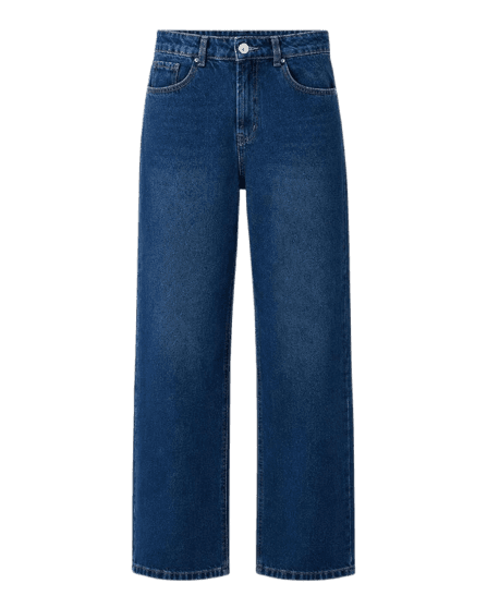 calça wide leg feminina jeans cintura alta azul