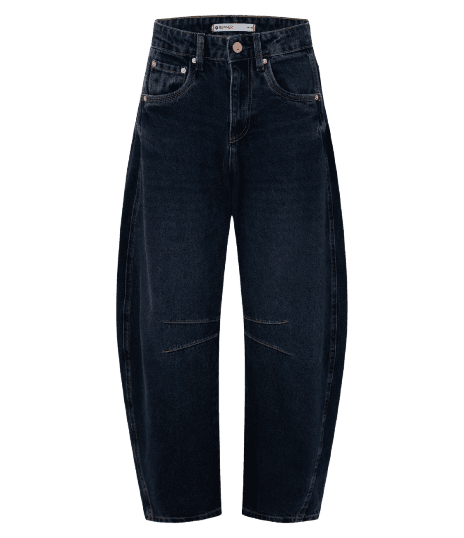 Calça Balloon em Jeans com Cintura Média e Recorte Lateral
