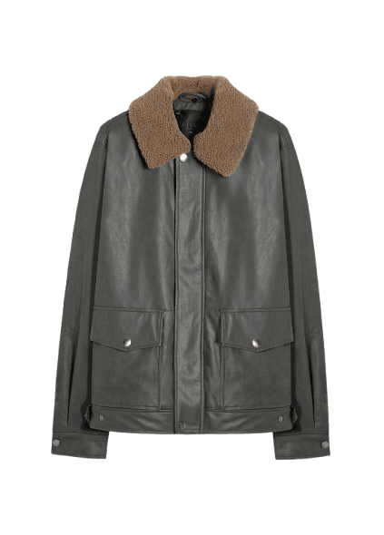 Jaqueta Vegan Leather Golf Classic Fur Grafite