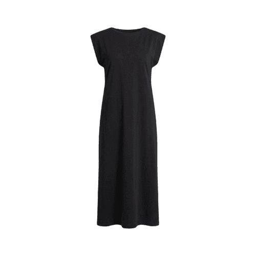Vestido midi reto muscle tee feminino em algodão - Preto